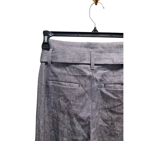 Banana Republic Paperbag Waist Linen Blend Trousers Blue Size 4 Quiet Luxury - Picture 12 of 15